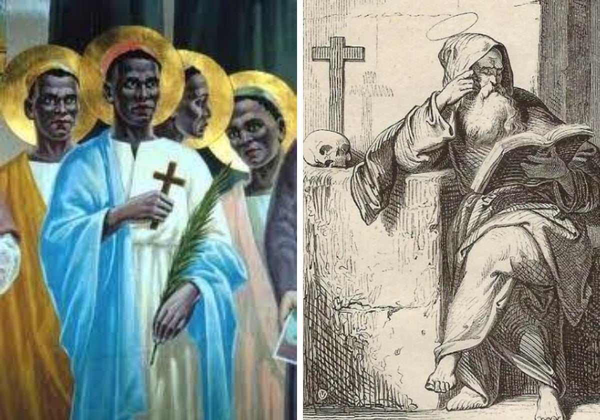 Representación de los Santos Mártires de Uganda y San Isaac de Córdoba
