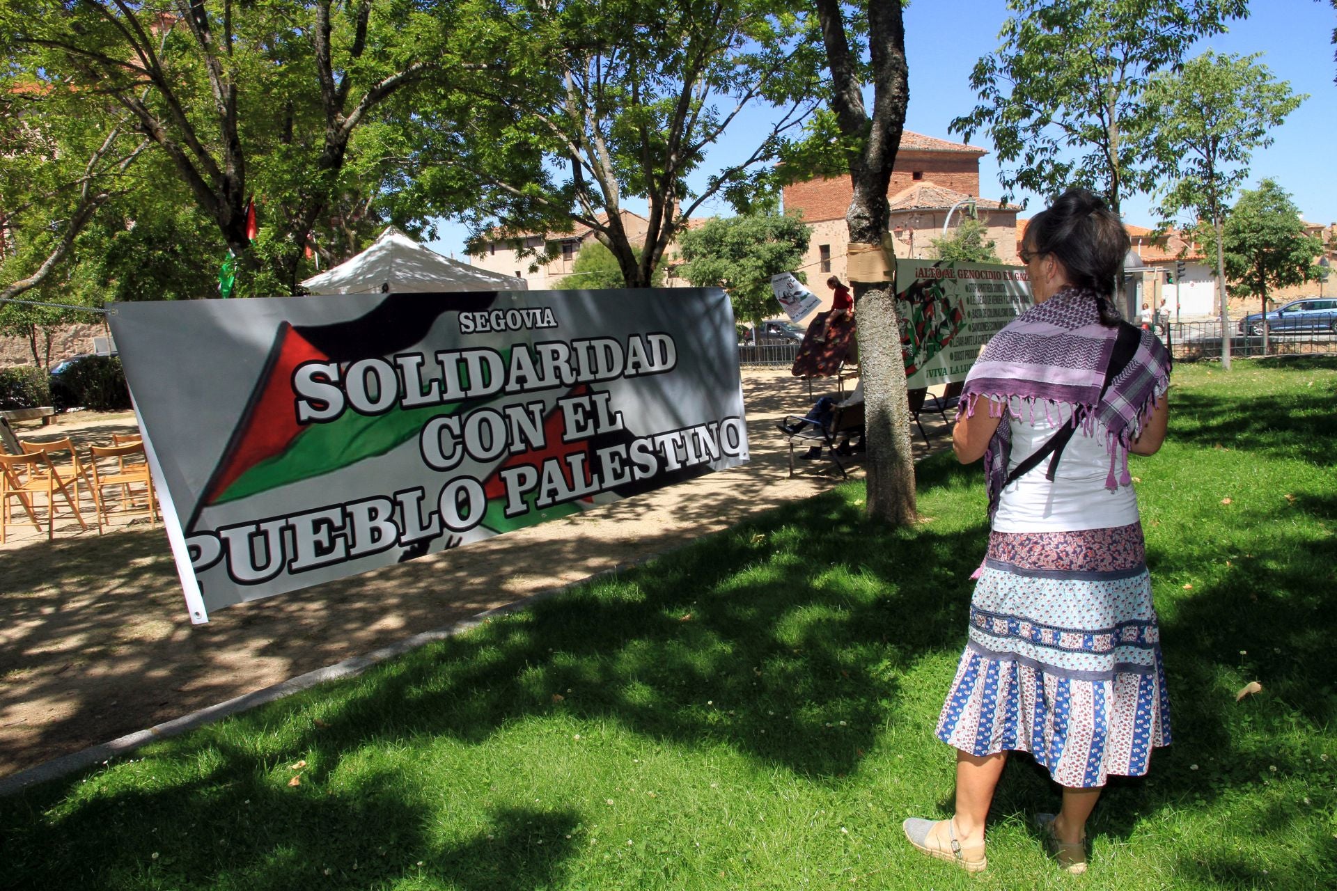 La acampada por Palestina en Segovia, en imágenes