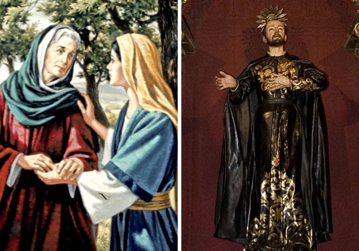 Representación de las santas Noemí y Rut y San Francisco Caracciolo