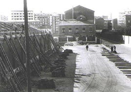 Desmontaje de la Estación Campo de Béjar a principios de los años setenta.