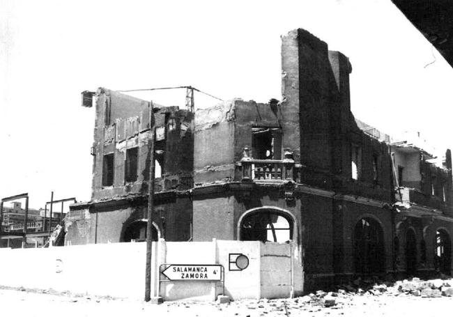 Desmontaje de la Estación Campo de Béjar a principios de los años setenta.