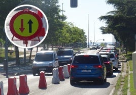 Retenciones en el tramo del carril reversible de la avenida del Real Valladolid.