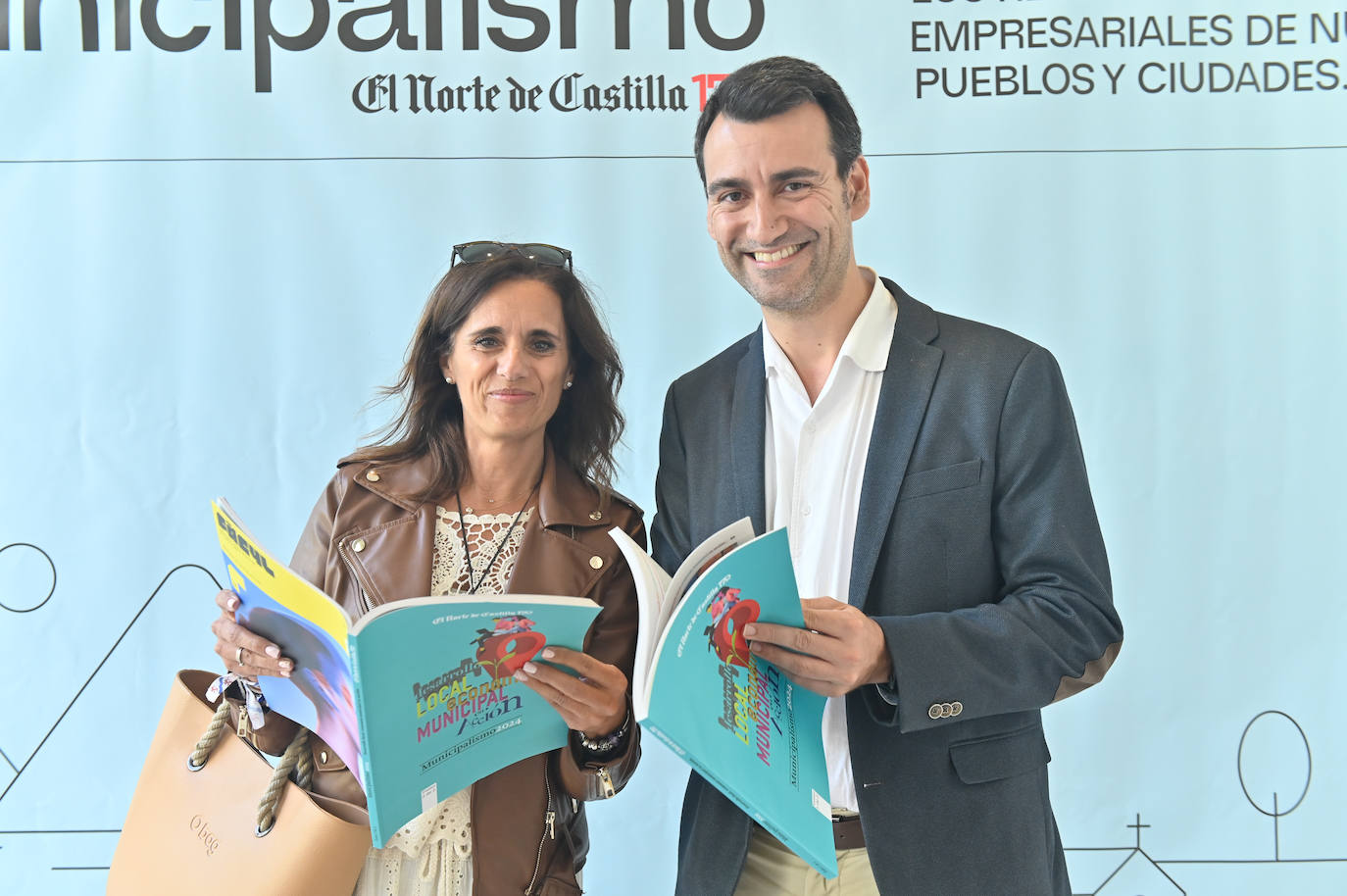 María Antonia López Sáenz de Santamaría, alcaldesa de Santovenia de Pisuerga, y David Esteban, vicepresidente de la Diputación de Valladolid y alcalde de Medina de Rioseco