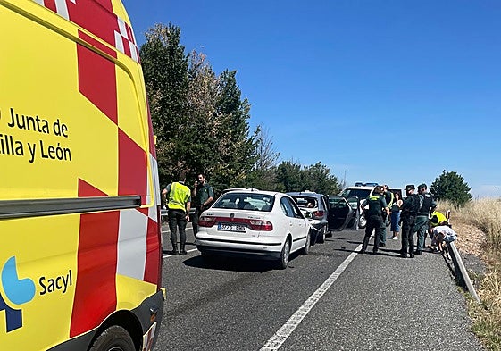 Imagen del accidente en la N-601 kilómetro 145