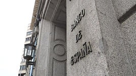 Exterior del Banco de España de Valladolid.