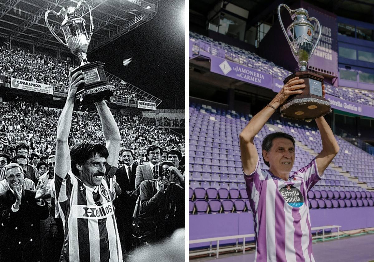 Cuarenta años han pasado entre una imagen y otra, la de Pepe Moré levantando el único título de la historia del club.