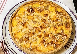 Quiche de queso y pera