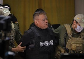 Juan José Zúñiga, tras su arresto por un intento de golpe de Estado en La Paz (Bolivia).