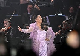 Isabel Pantoja, durante un concierto en Madrid en el mes de abril.