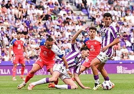 Partido entre el Pucela y el Espanyol la pasada temporada en Segunda División.