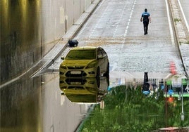 El túnel de San Isidro-Circular, este sábado por la mañana, antes de su reapertura al tráfico.