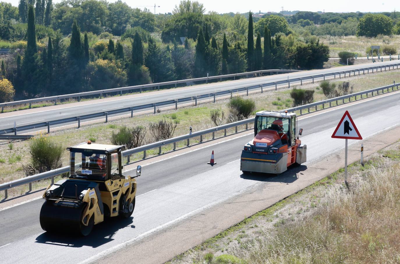 Las imágenes de las obras en la Autovía del Duero, entre Tudela y Traspinedo