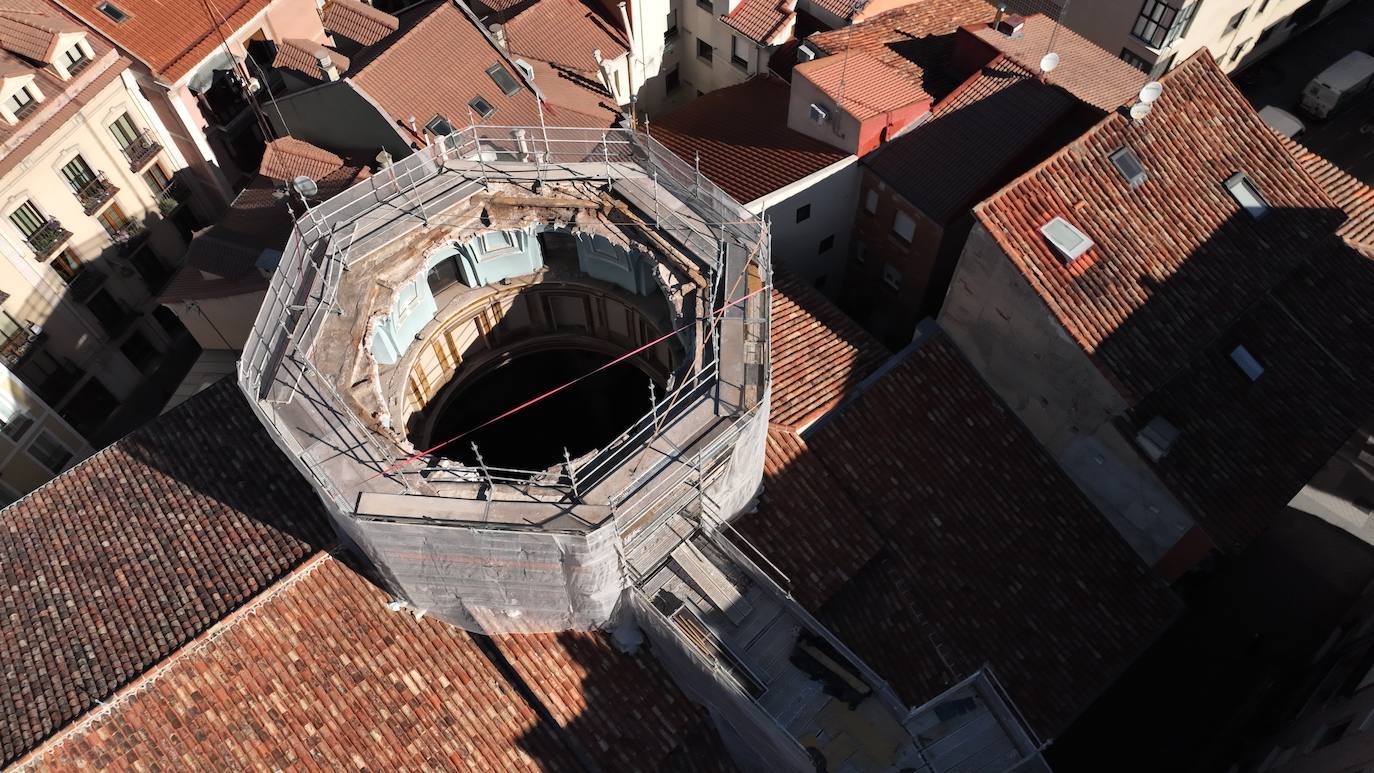 El estado actual de la iglesia de la Vera Cruz a vista de pájaro