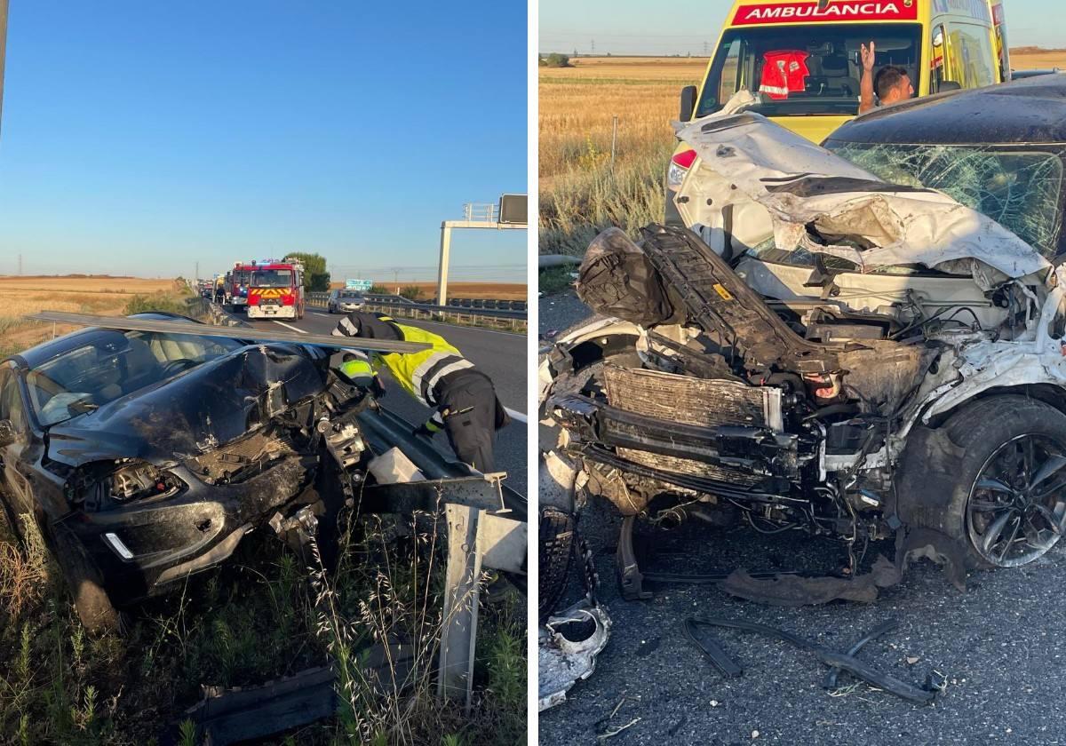 Herida en la colisión de un coche que «voló» hasta impactar con otro