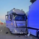 Un camionero con síntomas de embriaguez impacta contra otro camión estacionado en Valladolid