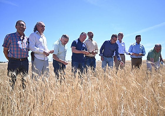 El consejero Gerardo Dueñas en Fontiveros junto a los representantes de las organizaciones profesionales agrarias y cooperativas.