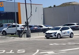 Aparcamiento de un supermercado en la provincia de Segovia.