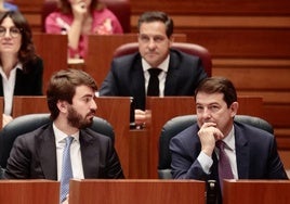 García-Gallardo y Mañueco juntos en un pleno de la Junta