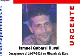Cartel con la desaparición de Ismael Gabarri Duval.