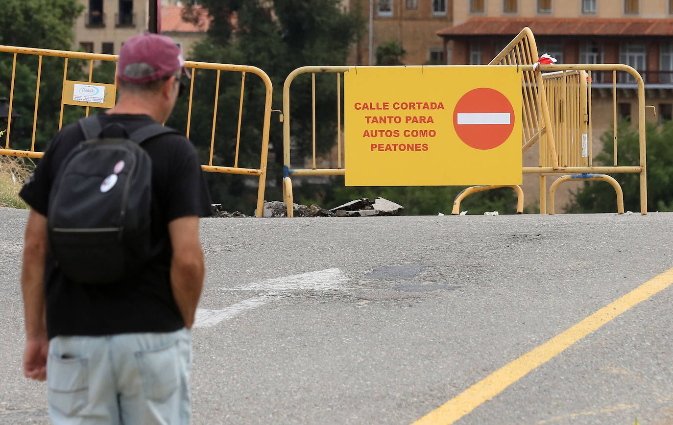 Fotografías de los cortes de tráfico en el entorno del hospital