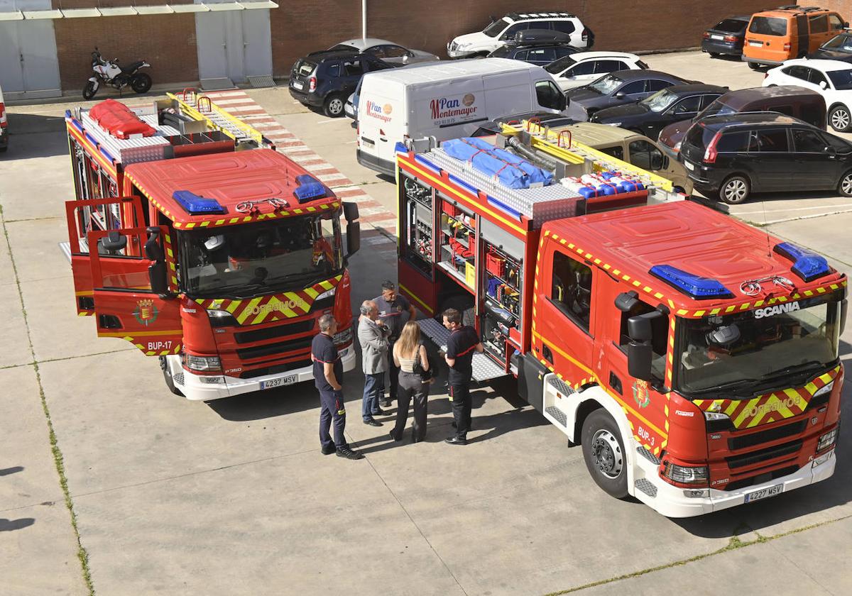 Dos camiones autobomba para la flota de vehículos de los Bomberos de Valladolid