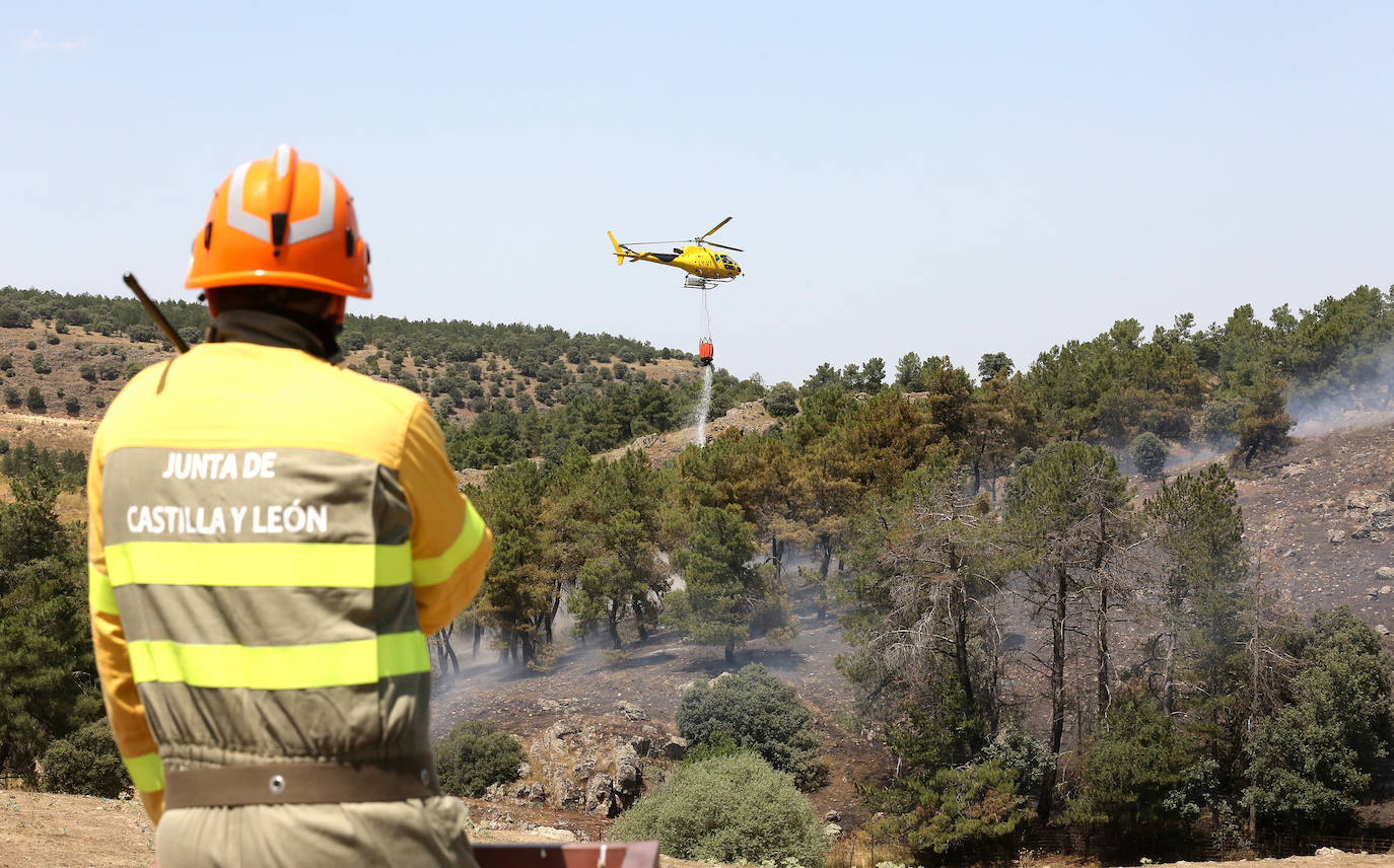 Fotografías del incendio en un pinar de La Higuera