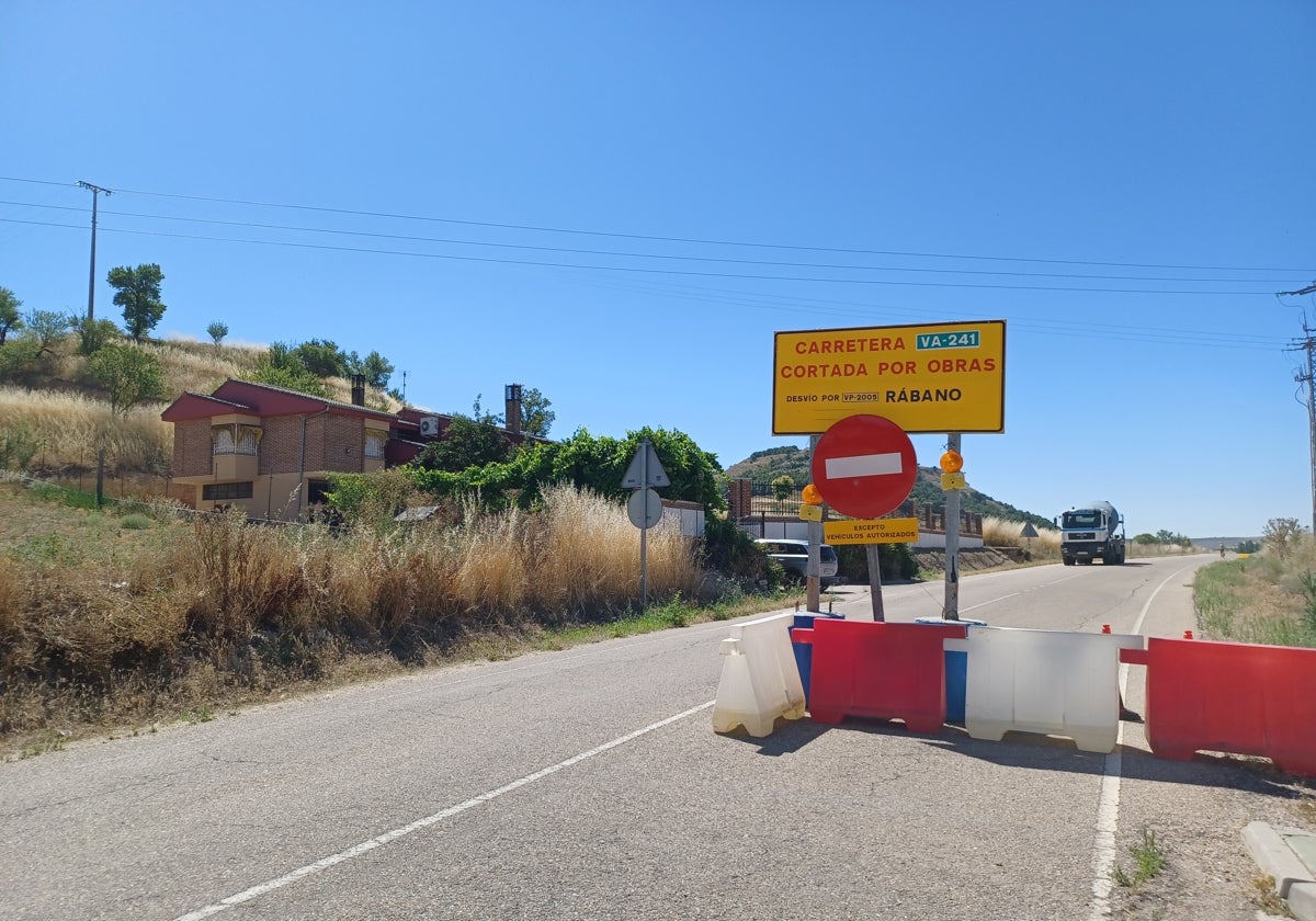 Punto de corte de la carretera de Rábano a la salida de Peñafiel.