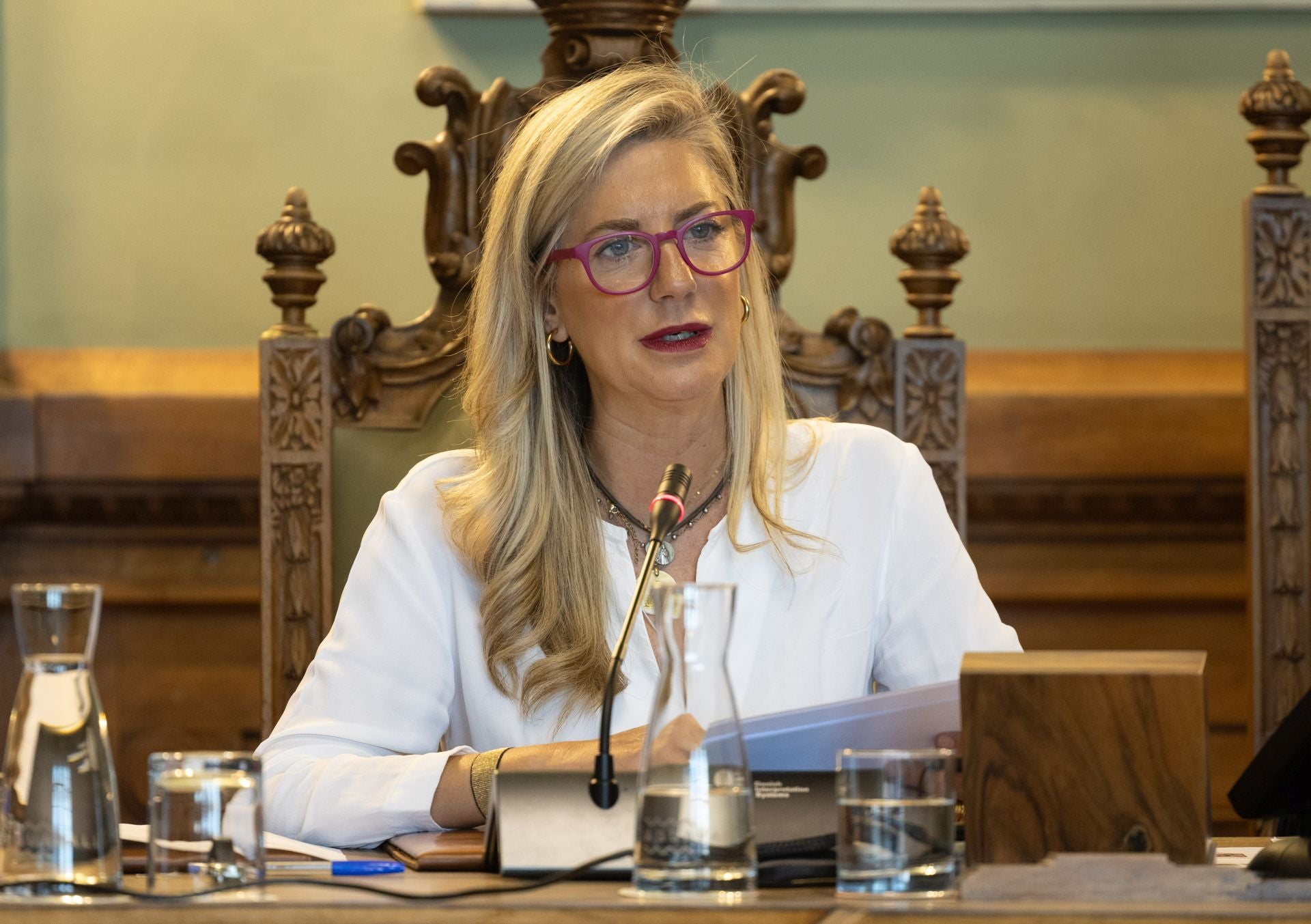 Irene Carvajal, durante un Pleno del Ayuntamiento.