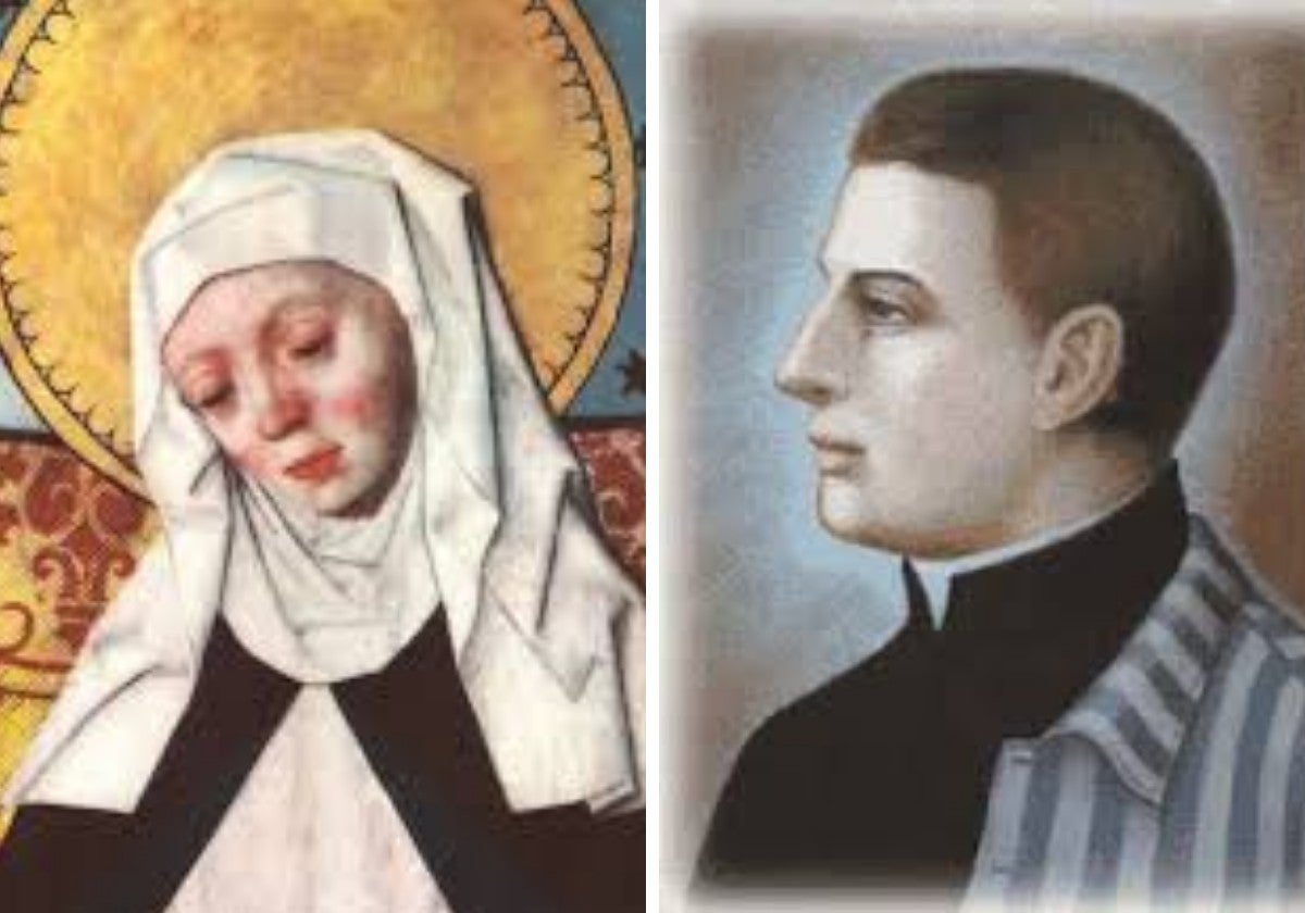 Santa Brígida y el beato Cristino Gondek, copatrona de Europa y mártir del régimen nazi.