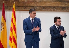 Pedro Sánchez y Aragonès, en su reunión de esta semana en Barcelona.