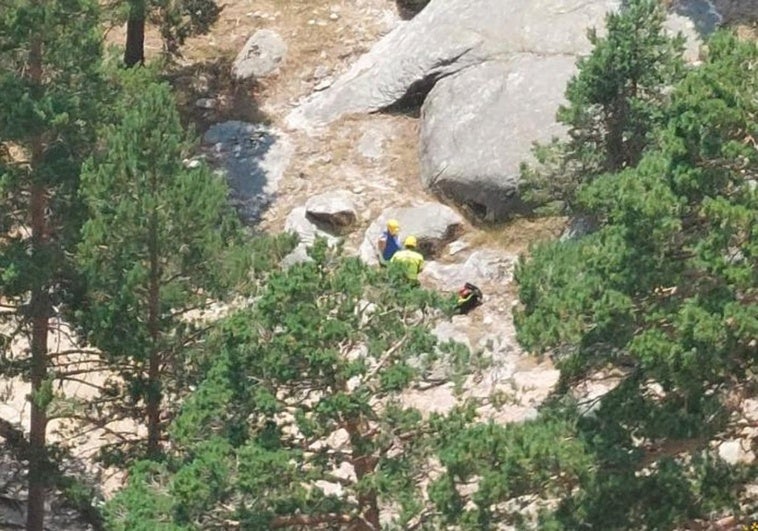 Lugar del puerto de Navacerrada donde se produjo la caída del montañero.