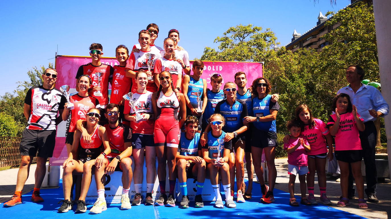 Podio de la edición de Triatlón Ciudad de Valladolid del año anterior.