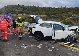 Imagen del accidente ocurrido en Torre del Bierzo, para el no había ambulancias con médico.