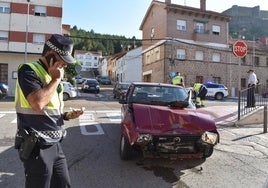 Uno de los turismos implicados en el accidente en Aguilar.