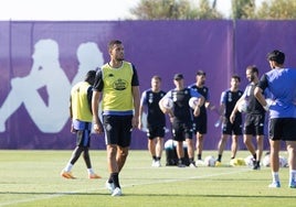 Amallah, durante uno de los últimos entrenamientos del Real Valladolid.