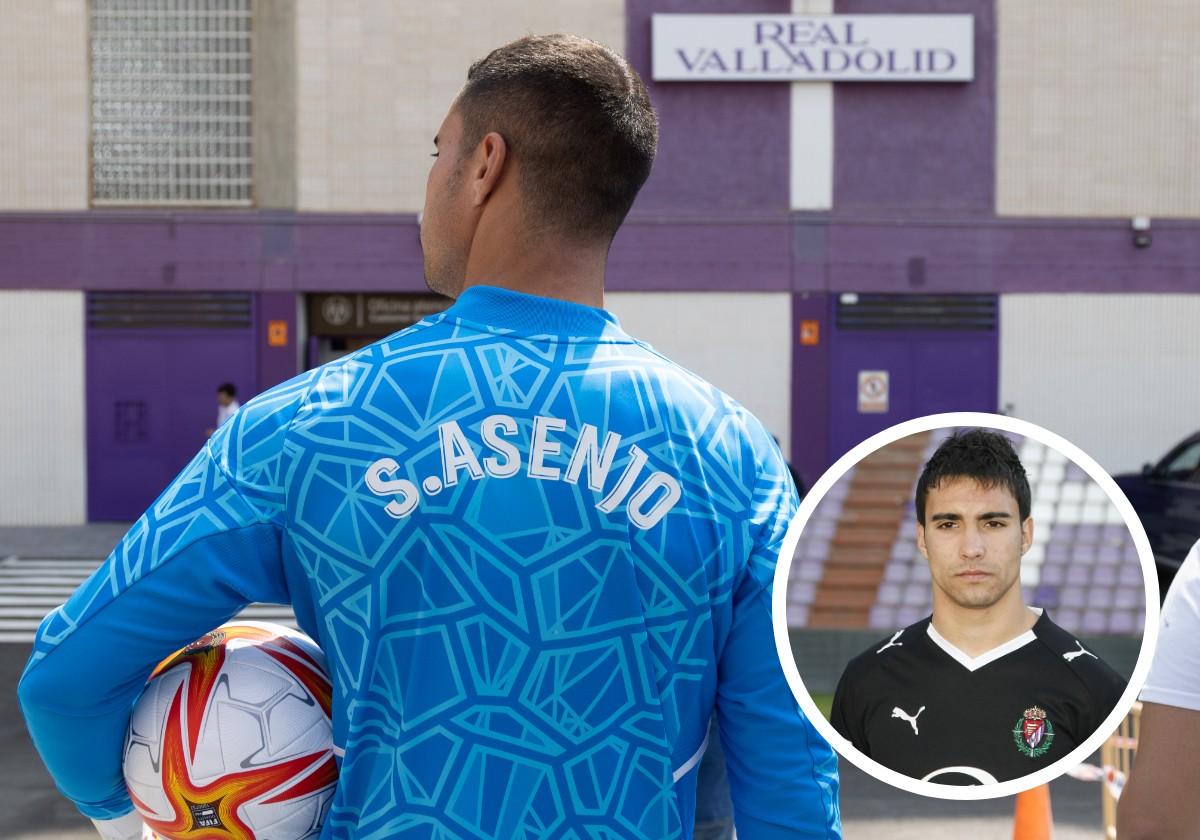 Sergio Asenjo, juvenil en el Real Valladolid; y en su última etapa en el Real Valladolid, la temporada 2022-2023.