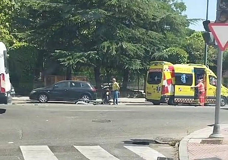 La ambulancia, en el lugar del siniestro.