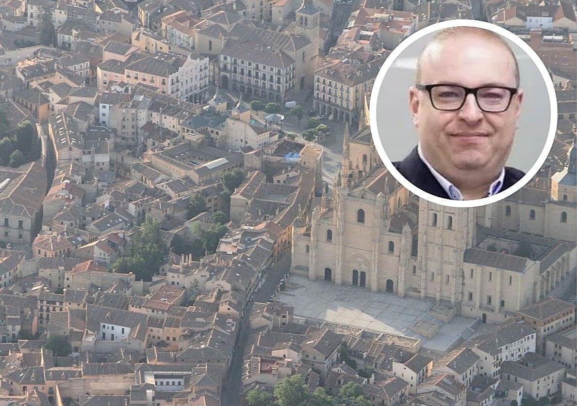 Vista aérea de parte del casco histórico de la ciudad, y el círculo, Sergio Cardona, analista del Observatorio del Alquiler.