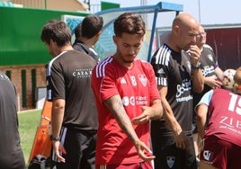 Gabriel 'Palmero', ayer, durante el partido amistoso ante el Rayo Majadahonda.