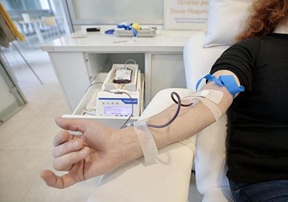Imagen de archivo de una donación de sangre en Valladolid.