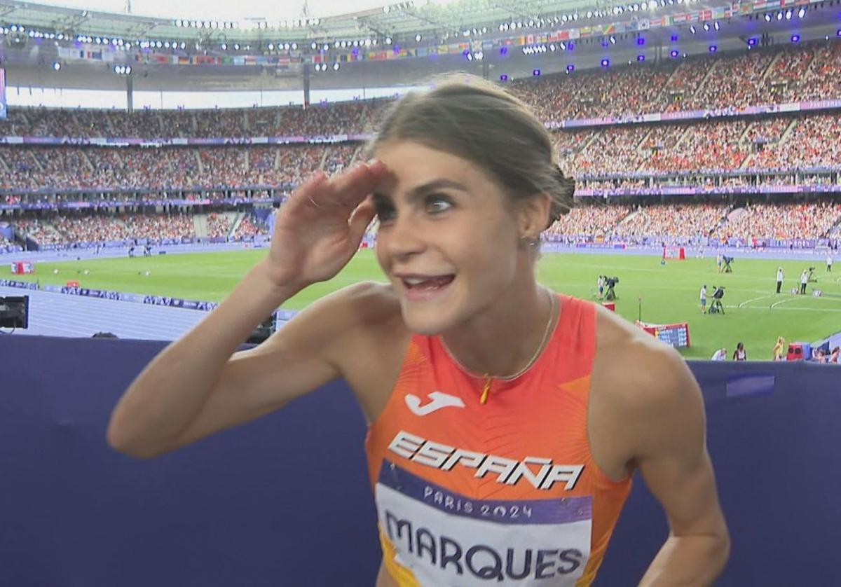 Águeda Marqués, tras la segunda semifinal del 1.500, en una entrevista con TVE.