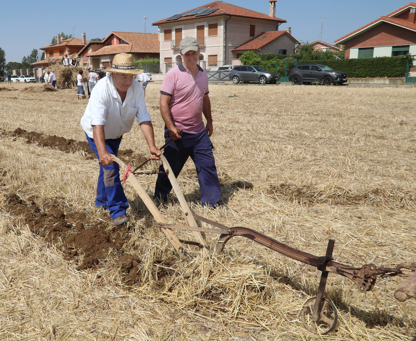 La Fiesta de la Trilla honra la vida de antes en Castrillo de Villavega