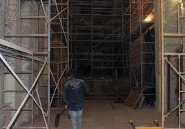 Obras en una iglesia de la provincia de Segovia.