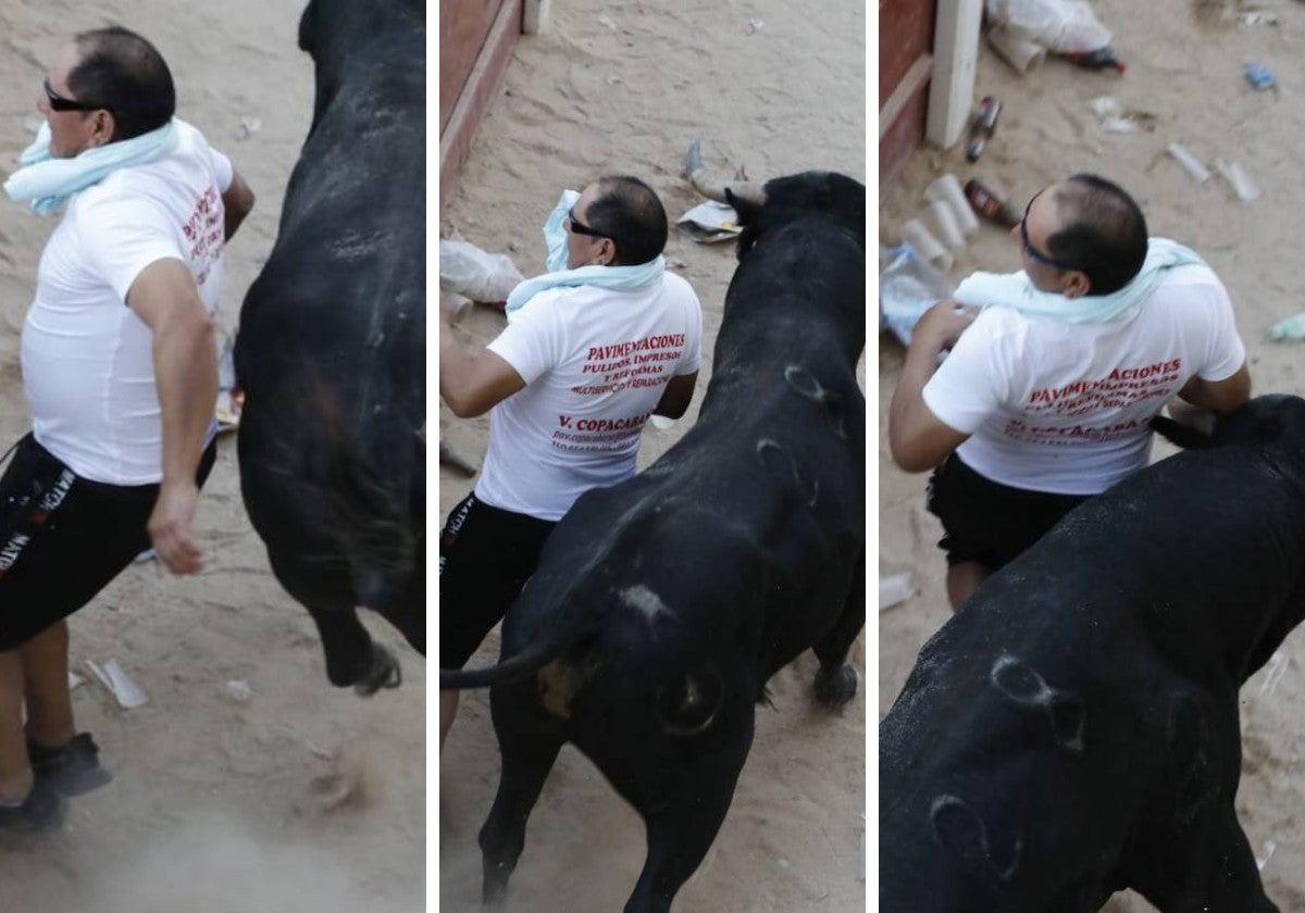 Secuencia del susto en la capea de Peñafiel.