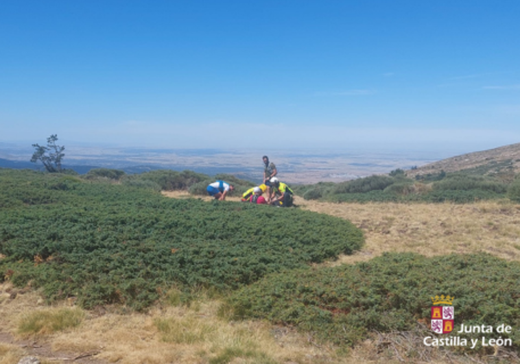 Rescate del hombre en la sierra de Guadarrama.