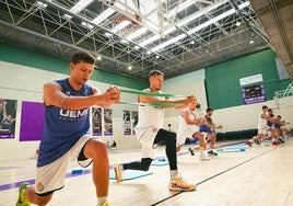 Jugadores en el primer día de entrenamiento.