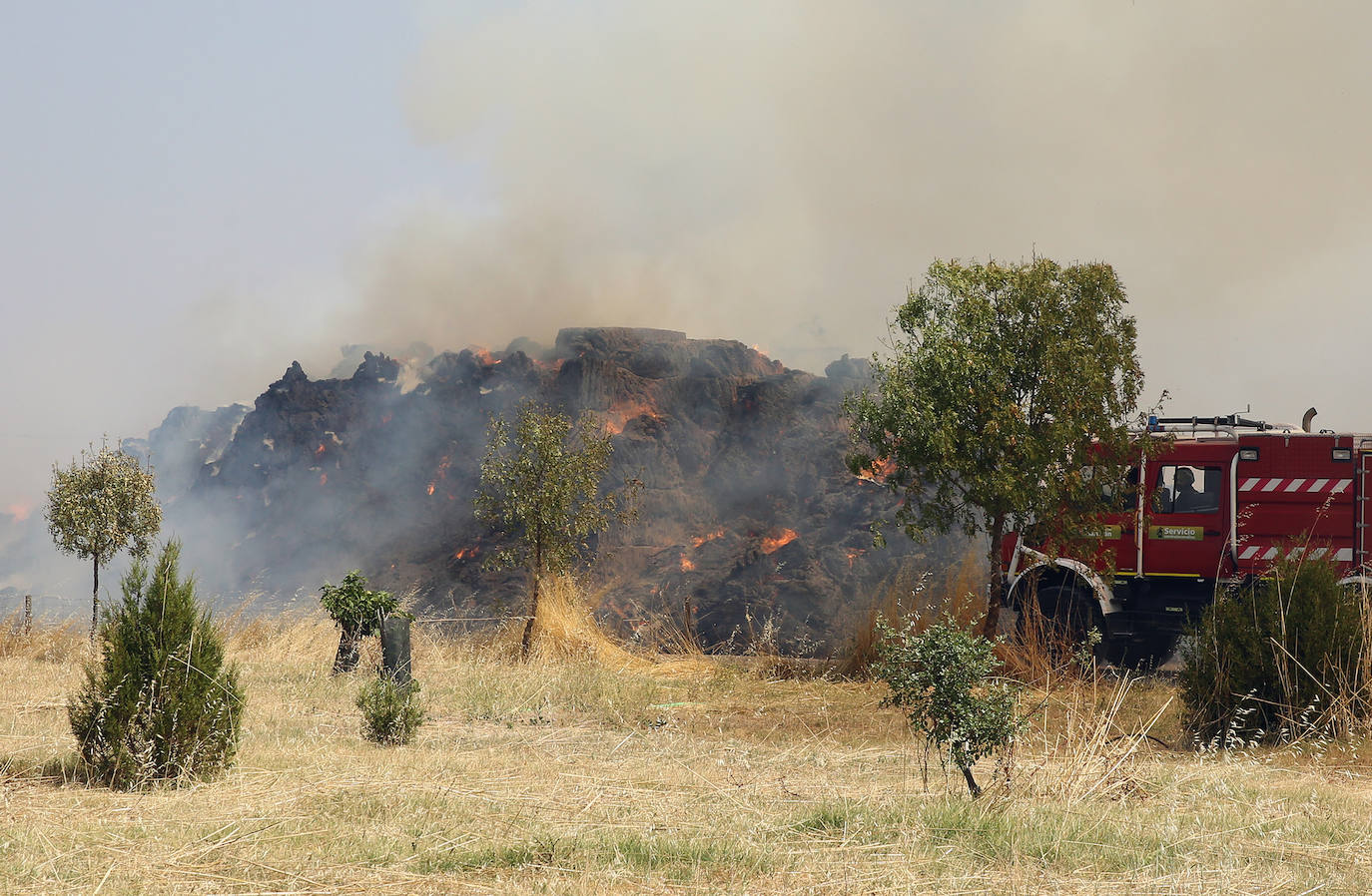 Fotografías del incendio en Marazuela