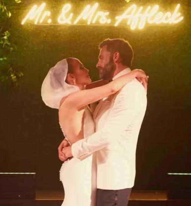 Jennifer Lopez y Ben Affleck, el día de su boda.