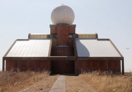 Vista exterior del edificio del radar meteorológico de Autilla del Pino.