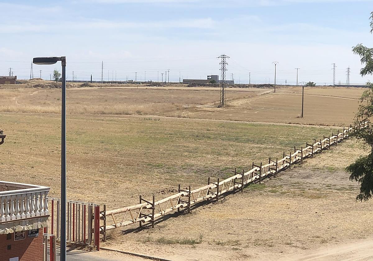 Atalancado de madera colocado en la zona del 'embudo'